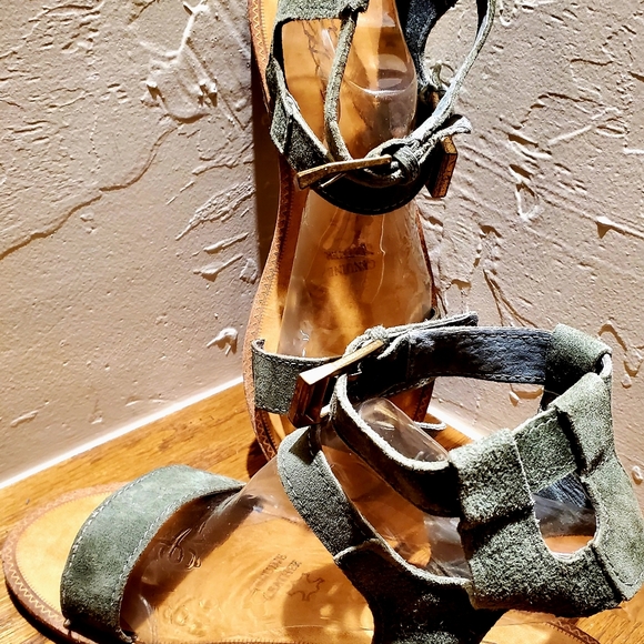 Army Green Suede Vintage Havana 1954 Gladiator Sandals Size 8.5 - Picture 5 of 5